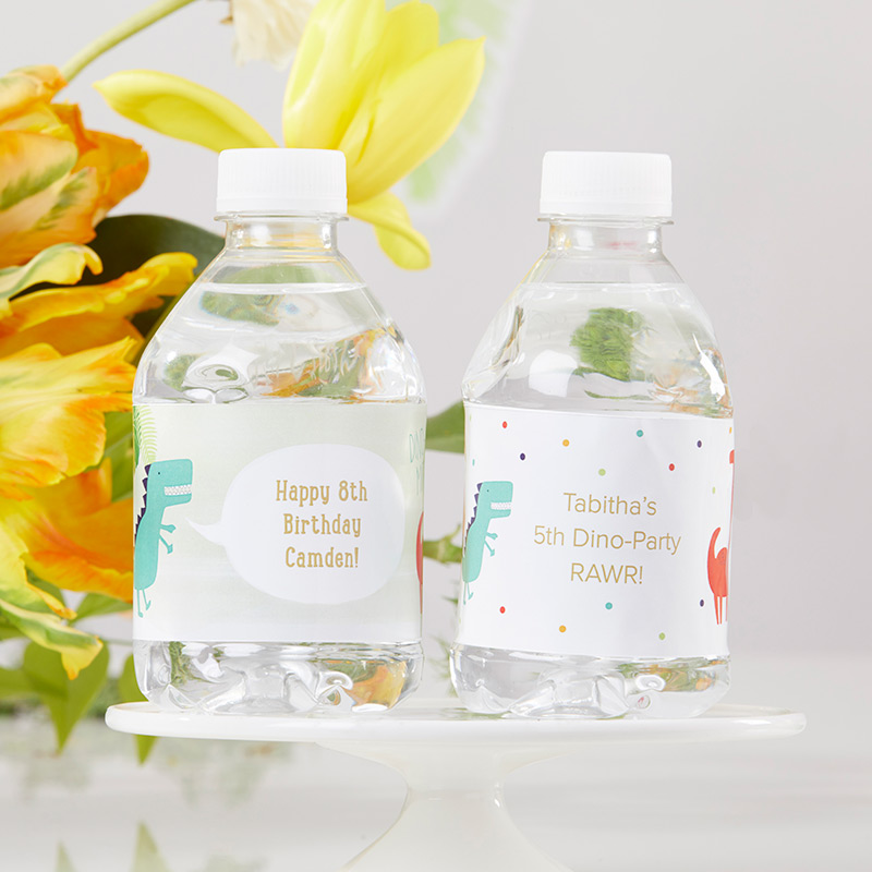 Picture of Kate Aspen 32223NA Personalized Water Bottle Labels - Dino Party