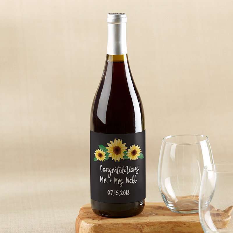 Picture of Kate Aspen 31800NA Personalized Wine Bottle Labels - Sunflower