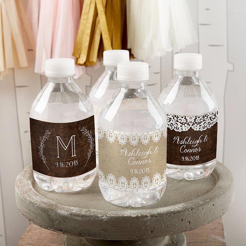 Picture of Kate Aspen 31855NA Personalized Water Bottle Labels - Rustic Charm Wedding