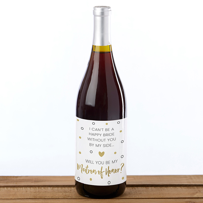 Picture of Kate Aspen 39004NA Bridal Party Proposal Wine Bottle Label - Classic, Set of 6