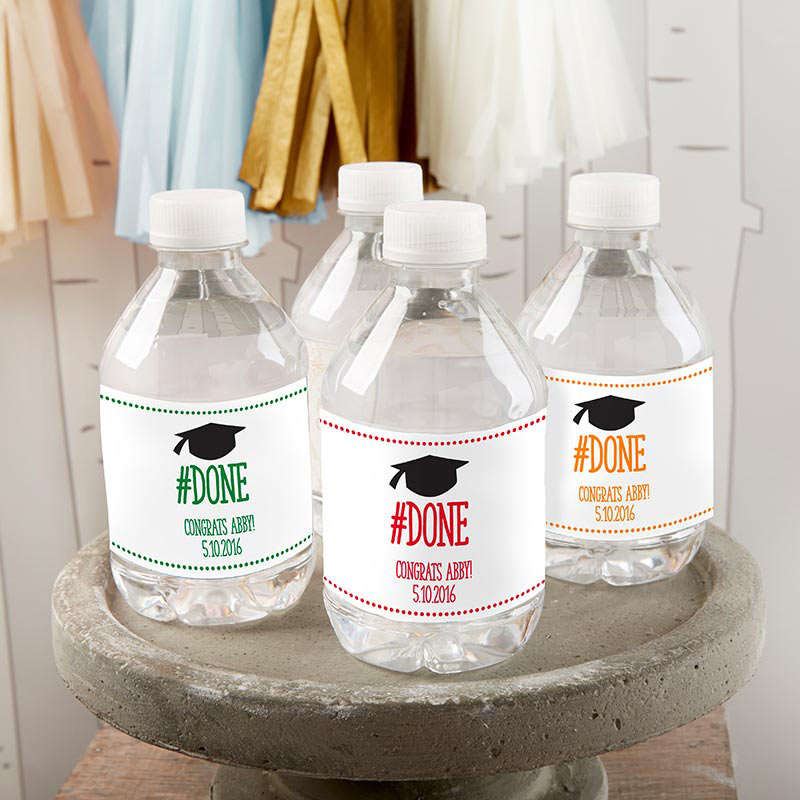 Picture of Kate Aspen 31657NA-DONE Personalized Water Bottle Labels - Hash Done Graduation