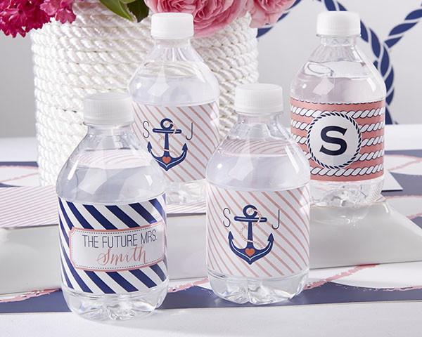 Picture of Kate Aspen 31301NA Personalized Water Bottle Labels - Nautical Bridal