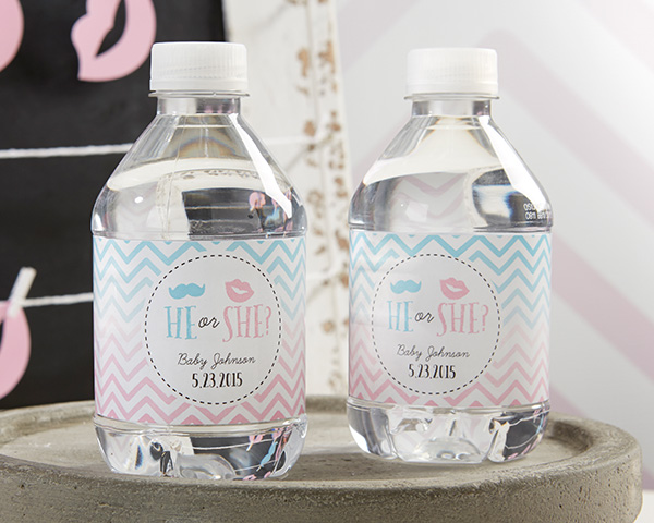 Picture of Kate Aspen 31318NA Personalized Water Bottle Labels-Gender Reveal