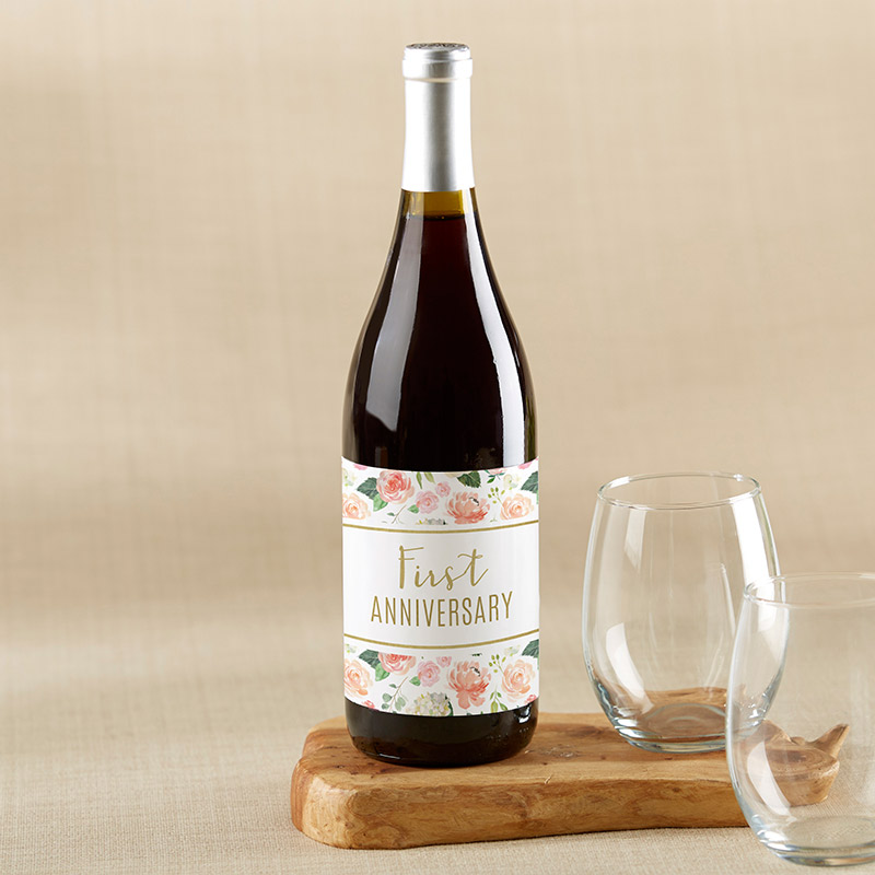 Picture of Kate Aspen 32210NA Marriage Milestones Wine Bottle Label - Floral, Set of 6