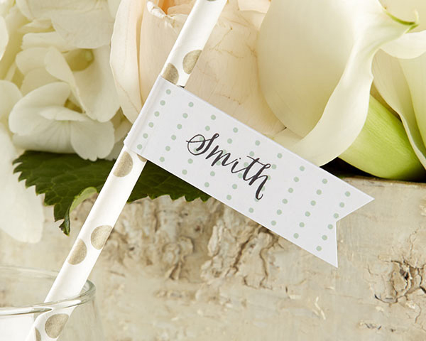 31312NA Personalized Party Straw Flags - Rustic Wedding