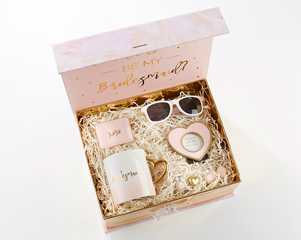 Picture of Kate Aspen 00121NA Pink & Gold Will You Be My Bridesmaid Kit