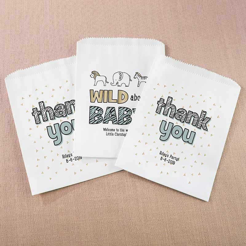 28401WT Personalized White Goodie Bag - Safari, Set of 12