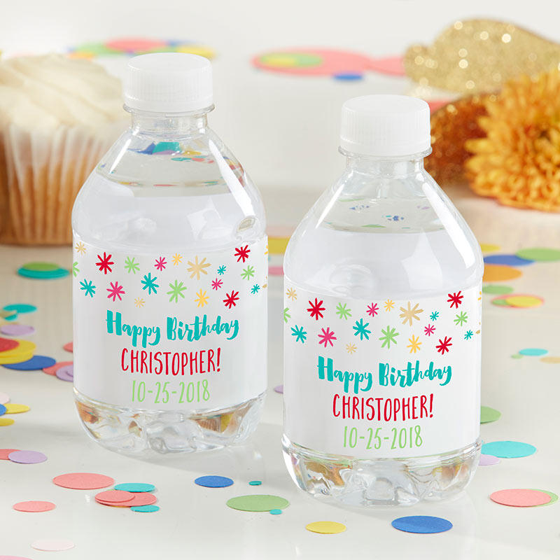 Picture of Kate Aspen 31751NA Personalized Water Bottle Labels - Happy Birthday