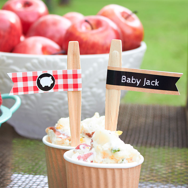31530NA Personalized Party Straw Flags - Backyard Baby Q