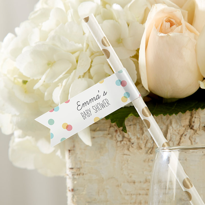 31329NA Personalized Baby Party Straw Flags