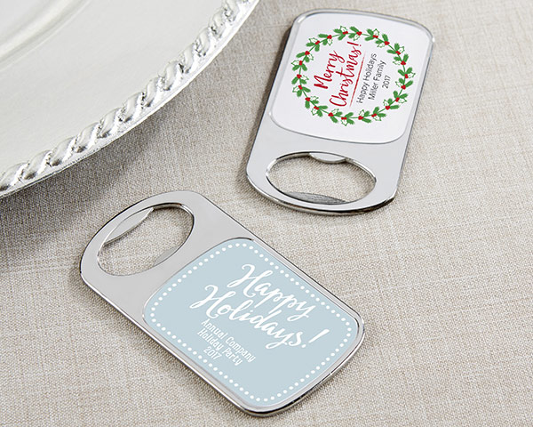 Picture of Kate Aspen 11141NA-HOL Personalized Silver Bottle Opener - Holiday