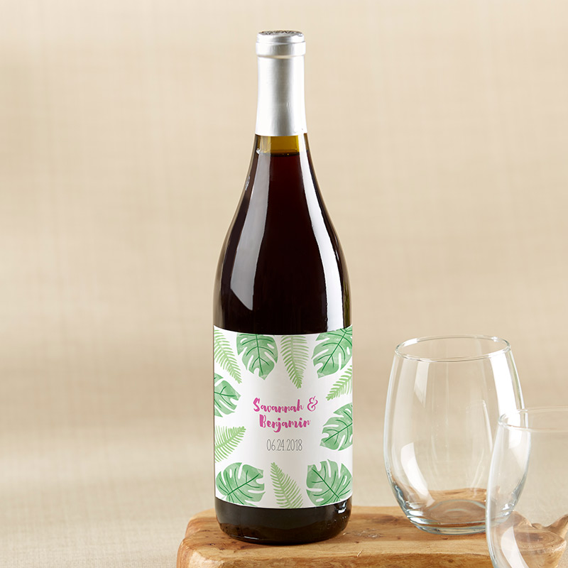 Picture of Kate Aspen 31780NA Personalized Wine Bottle Labels - Pineapples & Palms