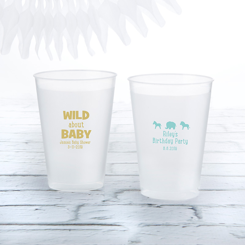 18146NA-SAF 10 oz Personalized Frosted Flex Cup - Safari