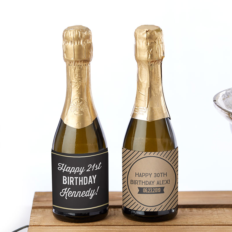 Picture of Kate Aspen 31916NA Mini Wine Bottle Labels - Boozy Birthday