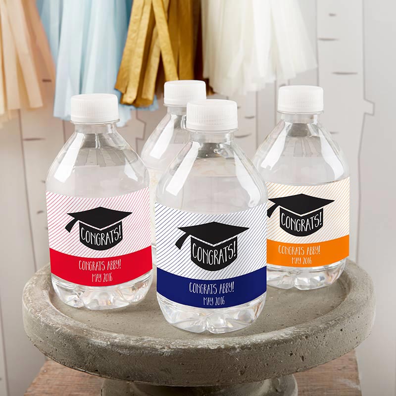 Picture of Kate Aspen 31657NA-GCAP Personalized Water Bottle Labels - Congrats Graduation Cap