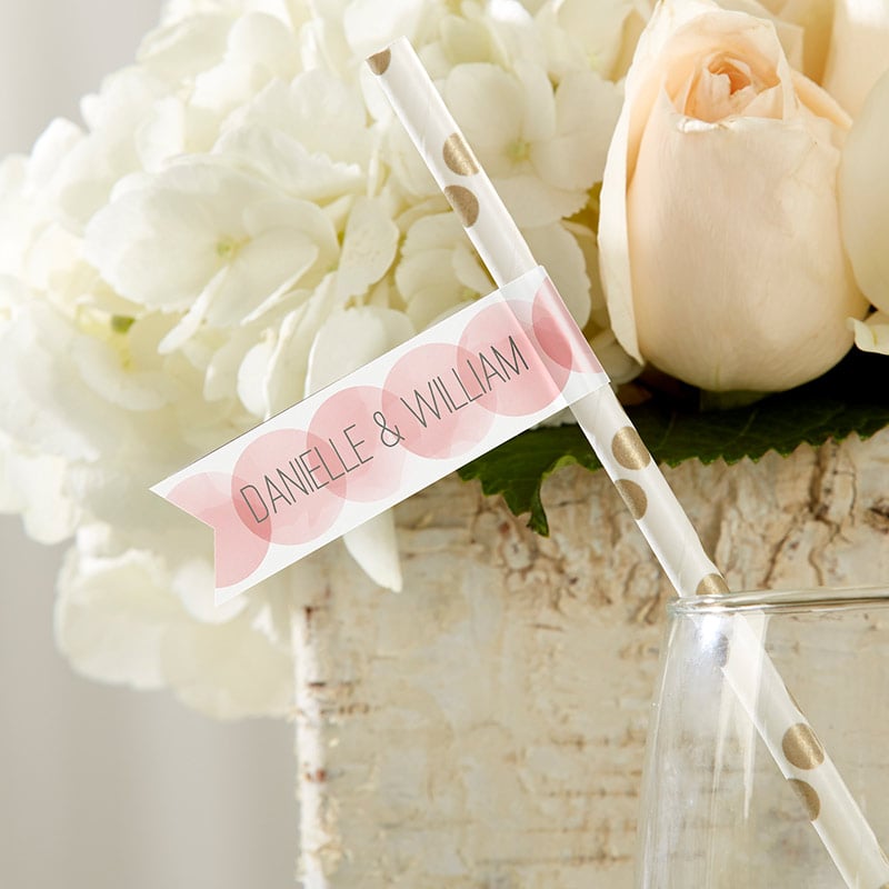 31328NA Personalized Wedding Party Straw Flags