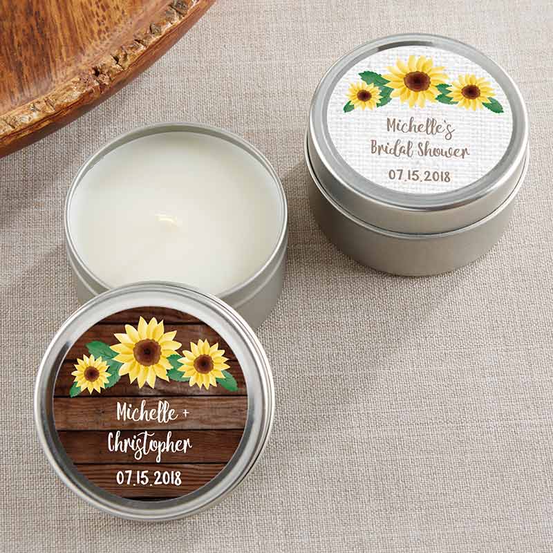 Picture of Kate Aspen 20155NA-SFL Personalized Travel Candle - Sunflower