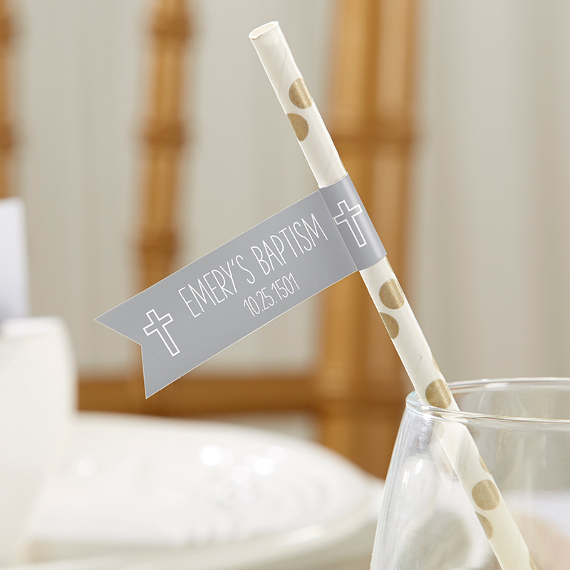 31331NA Personalized Religious Party Straw Flags