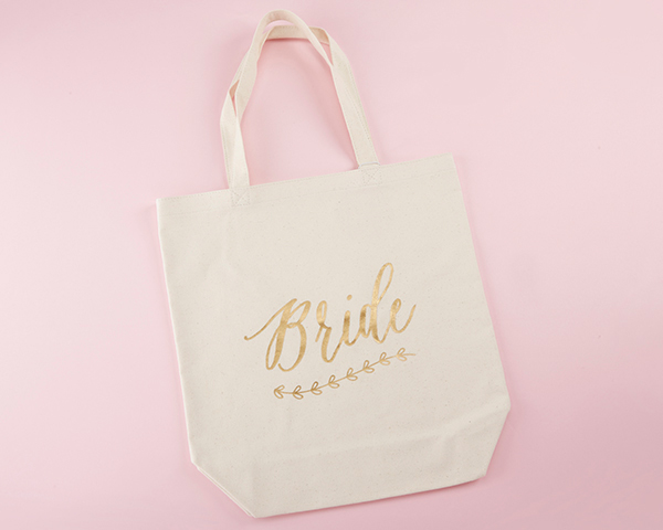 29089NA Gold Foil Bride Canvas Tote