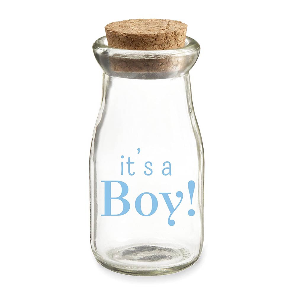 Picture of Kate Aspen 27074NA-BOY 4 x 2 in. 3.8 oz Printed Vintage Milk Bottle Favor Its a Boy Jar - Set of 12