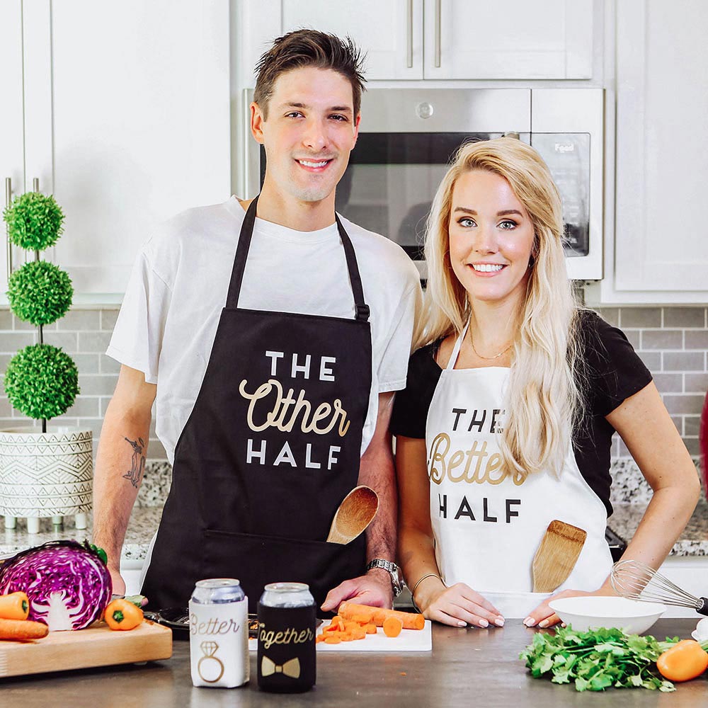 Picture of Kate Aspen 00211NA 5 x 3.9 in. Other Half & Better Half Couples Apron Gift Set