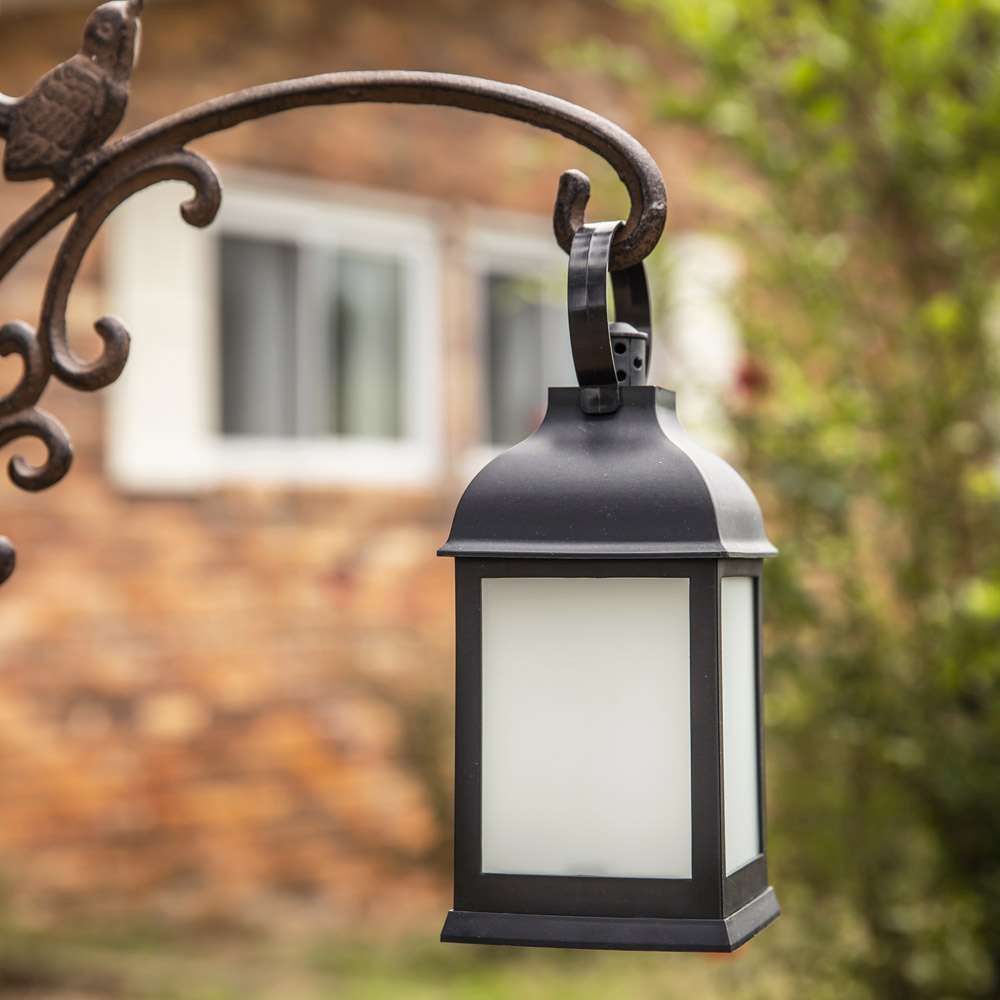18208NA-2set 8.7 x 4 x 4 in. Vintage Decorative LED Marrakesh Lantern, Black - Set of 2