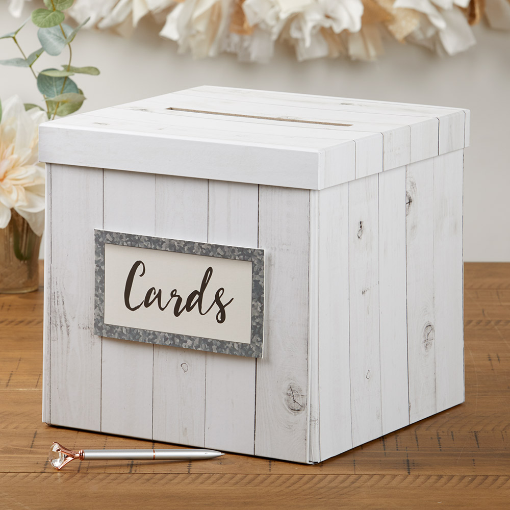9.8 x 10.2 x 10.2 in. Rustic Wood Card Box