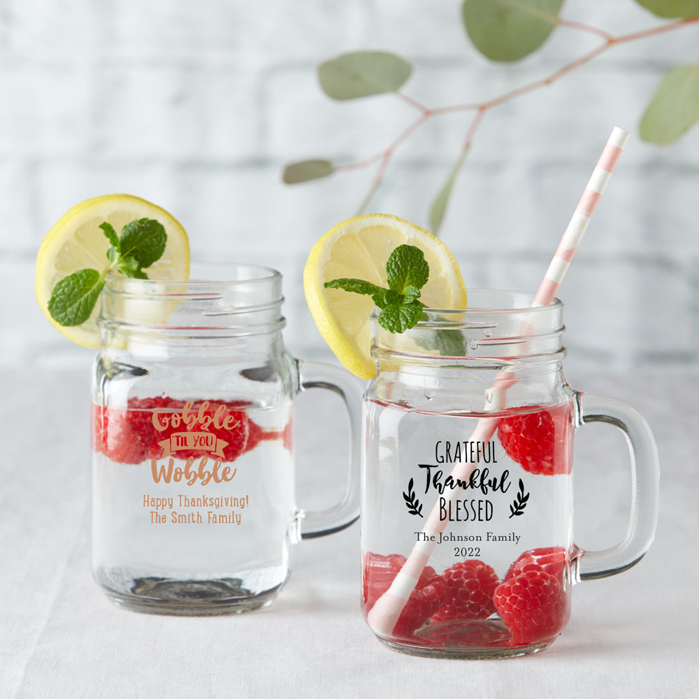 Picture of Kate Aspen 30036NA-HLD 5 x 4 in. 16 oz Personalized Mason Jar Holiday Mug - Pack of 12