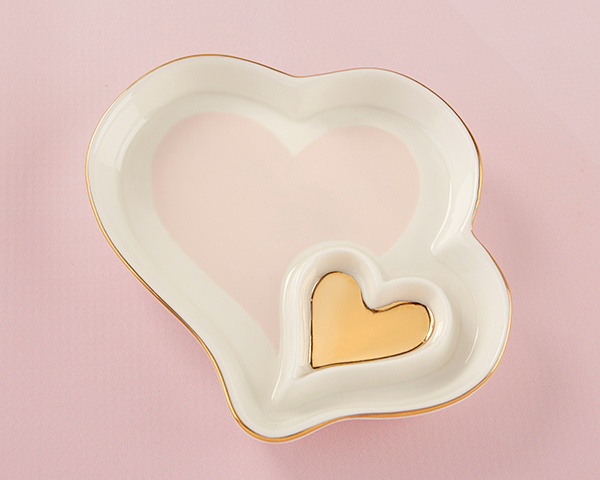 23173NA Double Heart Trinket Dish
