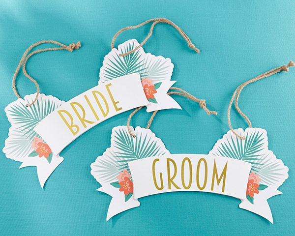 Picture of Kate Aspen 28322NA Tropical Chic Bride & Groom Chair Signs