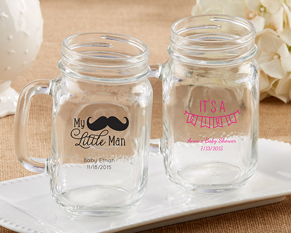 Picture of Kate Aspen 30036NA-BB 16 oz Personalized Mason Jar Mug - Baby