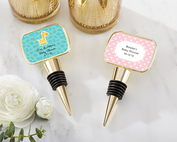 Picture of Kate Aspen 11189GD-BB Personalized Gold Bottle Stopper with Epoxy Dome - Baby Shower