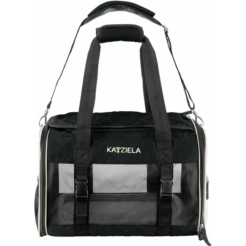 Picture of Katziela KAT-QCBM Quilted Companion Comfortable Pet Carrier, Black - Meium