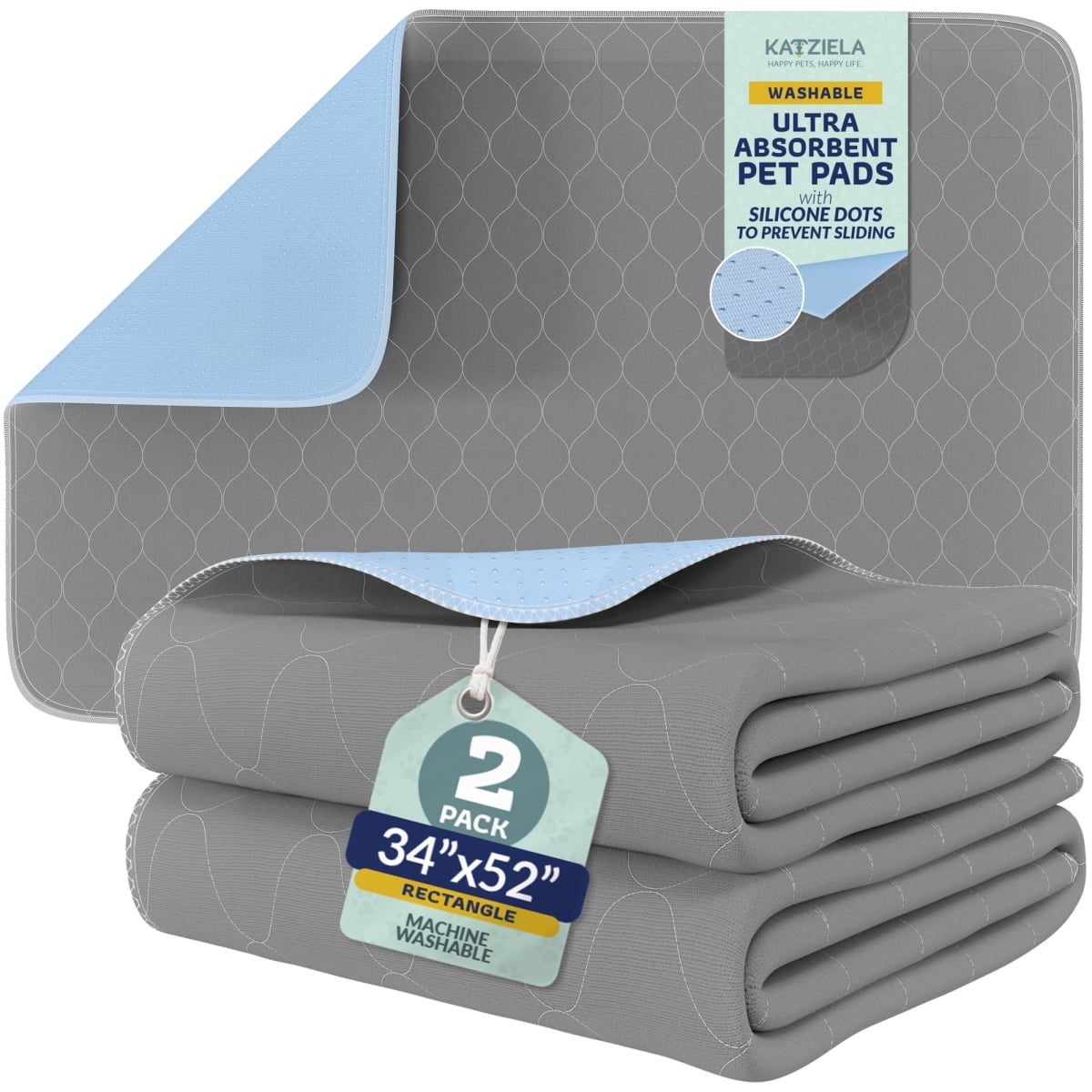 KAT-WPPGW-34X52-2 Washable Pee Pads  34  52 (2 Pack)