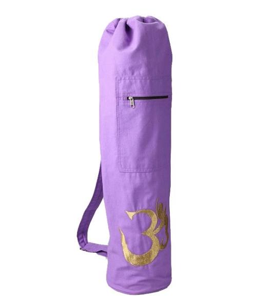 OM Shiva Drawstring Yoga Mat Bag, Dark Lavendar