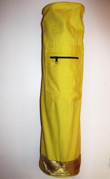 Yoga Golden Saree Lace Mat Bag - Yellow