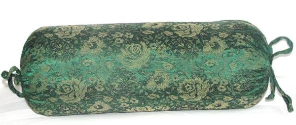 Picture of OMSutra OM162010-Green Design Yoga Relaxation Silk Neck Pillow Paisley - Green
