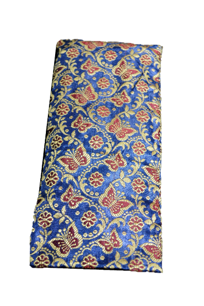 OM172010-NavyButterfly Silk Eye Pillow for Stress Release - Navy Butterfly