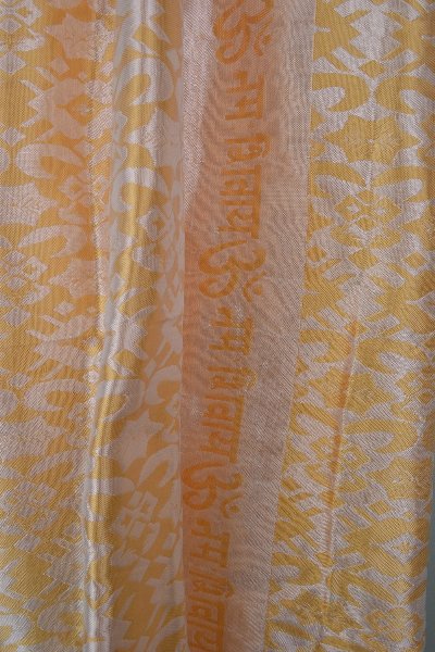 Picture of OMSutra OM303006-Gold Hand Woven Renzit Scarf - Gold