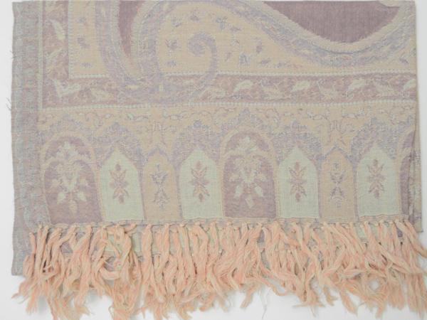 Picture of OMSutra OM441010-2 Handwoven Paisley Jamavar Shawl - 2