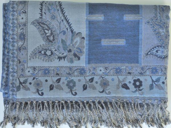 Picture of OMSutra OM441010-3 Handwoven Paisley Jamavar Shawl - 3