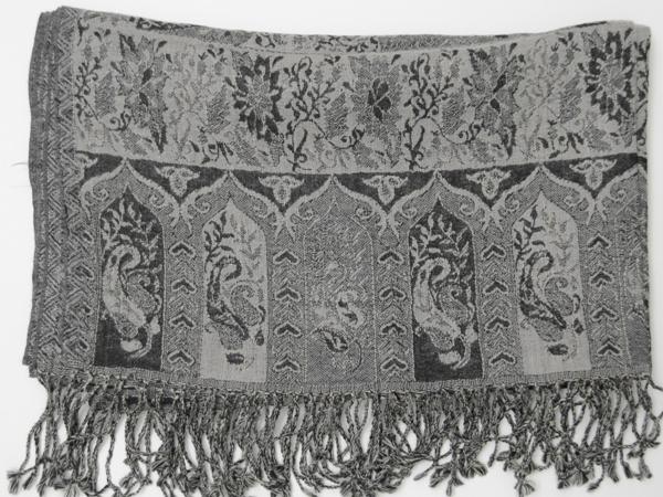 Picture of OMSutra OM441010-4 Handwoven Paisley Jamavar Shawl - 4