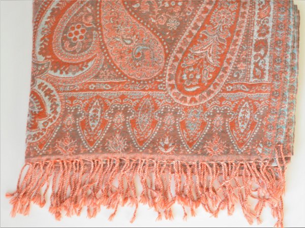 Picture of OMSutra OM441010-5 Handwoven Paisley Jamavar Shawl - 5