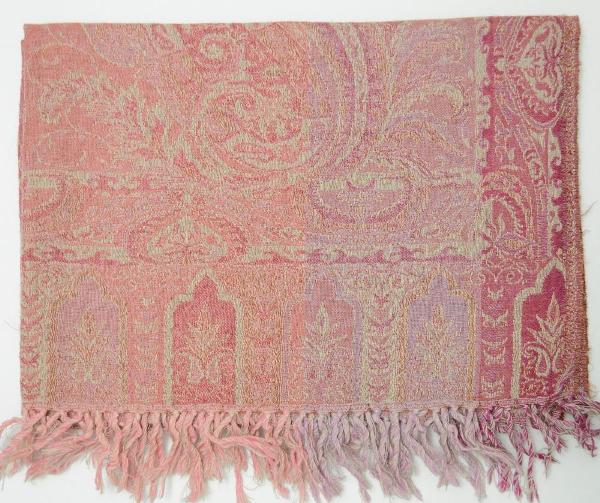 Picture of OMSutra OM441010-6 Handwoven Paisley Jamavar Shawl - 6