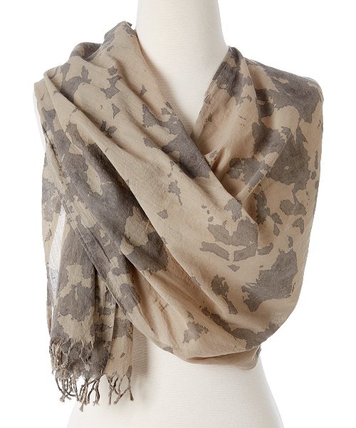 Picture of OMSutra OMS010408-Brown Awaken Organic Tie Dye Scarf - Brown