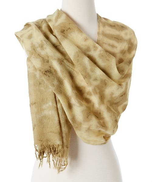 Picture of OMSutra OMS010409-Yellow Aura Organic Tie Dye Scarves - Yellow