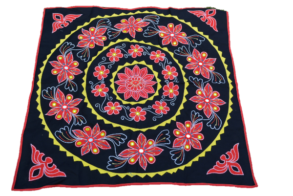 OMTX3121-BR Mandala Applique Boho Tapestry for Wall Decor - Brown