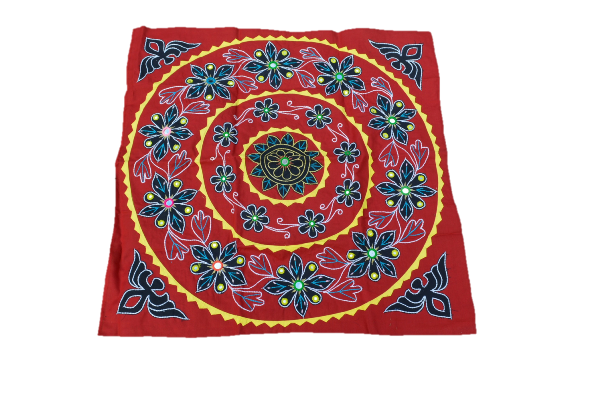 Picture of OMSutra OMTX3123-RBlk Mandala Applique Boho Tapestry for Wallhanging Decor - Red & Black