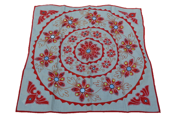 Picture of OMSutra OMTX3127-WR Mandala Applique Boho Tapestry for Wallhanging Decor - White & Red