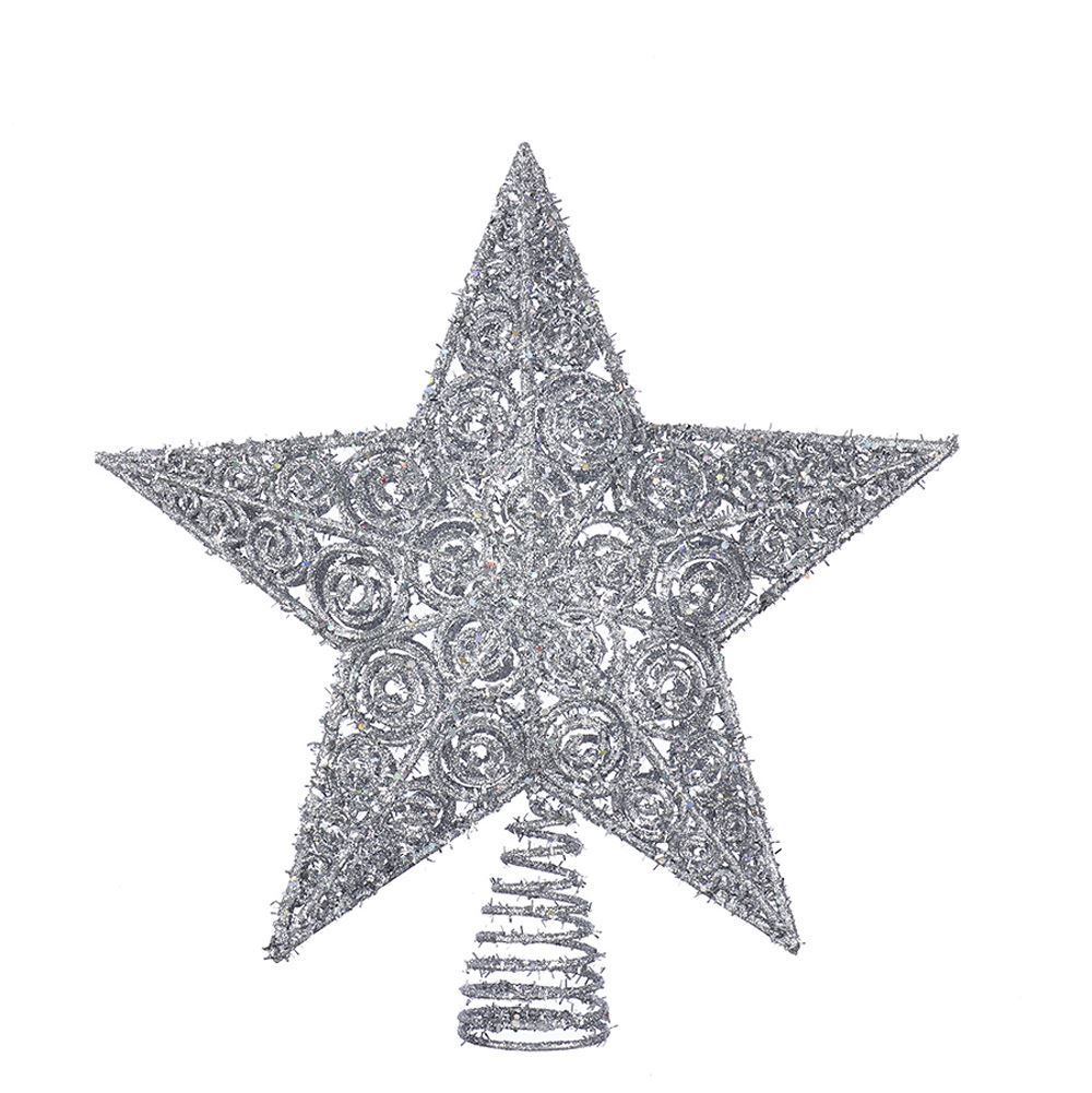Picture of Kurt S. Adler H9595 Glitter Star Treetop&#44; Silver - 12 in.